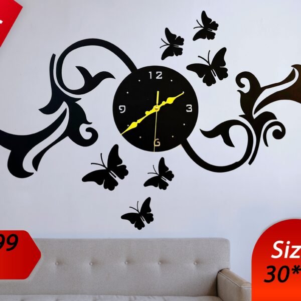 Butterfly Elegance Wall Clock