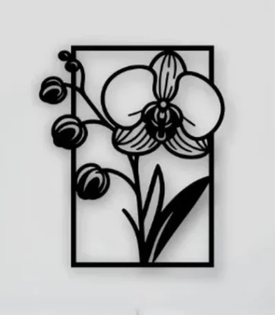 Laser cut orchid flower wall decor design