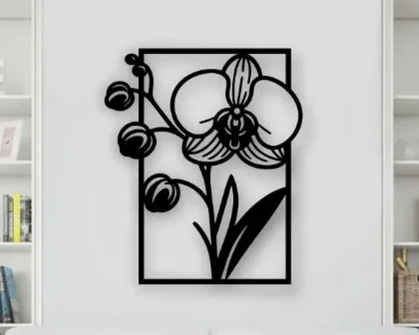 Laser cut orchid flower wall decor design